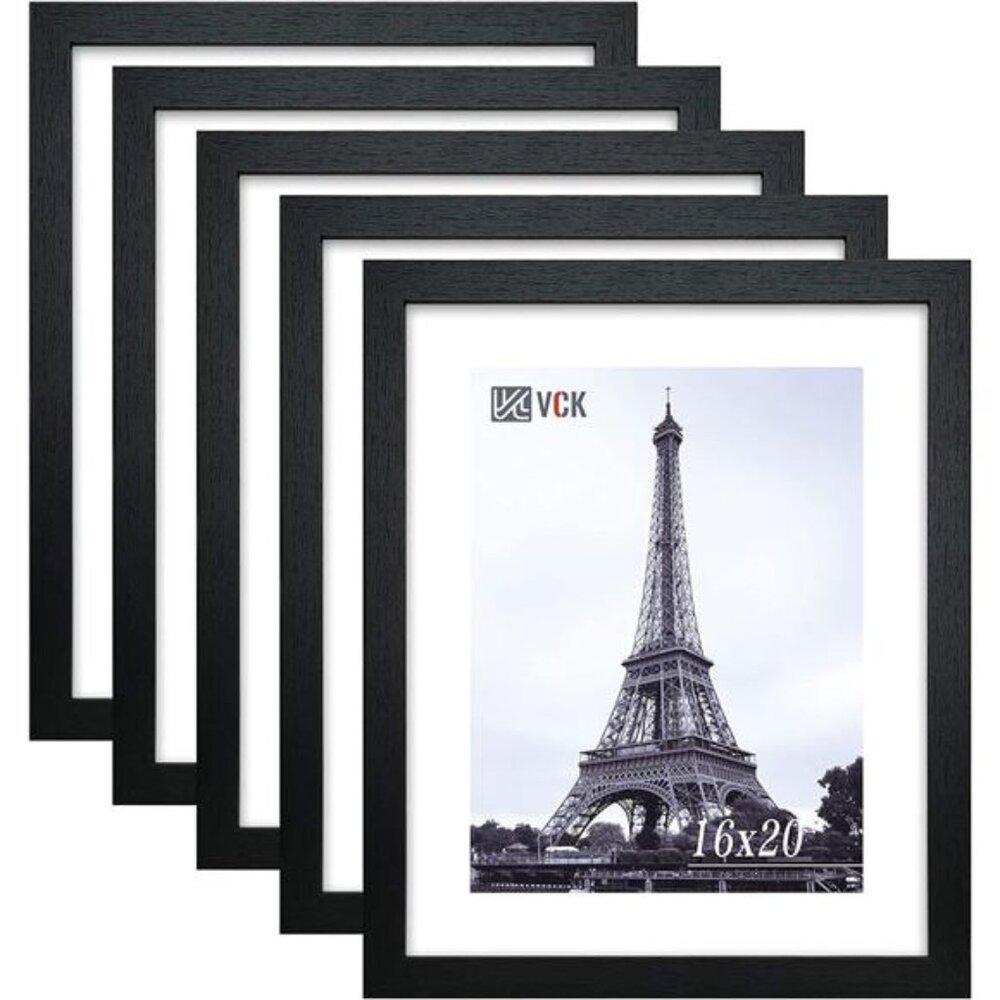 New 16x20 Poster Frame in Black with Polished Plexiglass Set of 5 Horizontal